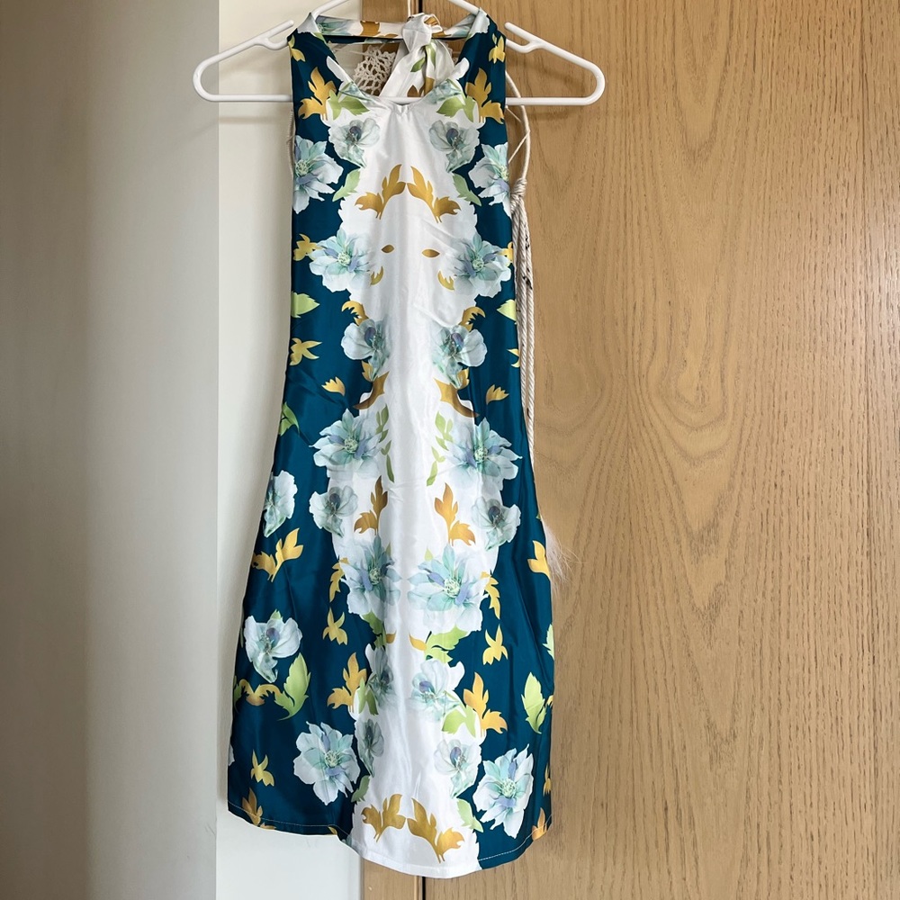 NWT Alice Elle Halter Top Silk Dress